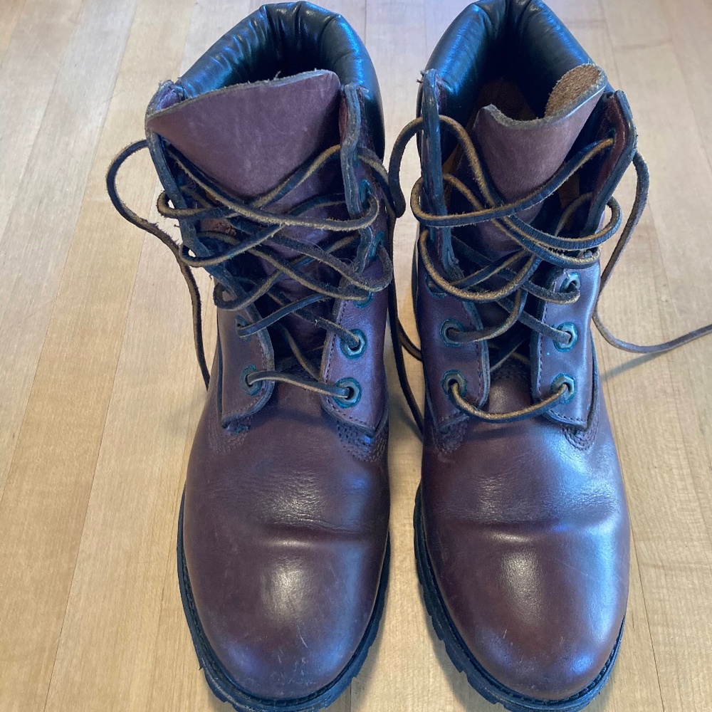 Genuine Timberlands! Waterproof Brown Leather Hiking/Work Boots Size 8